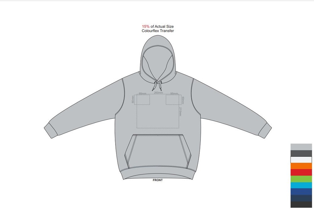 TRENDSWEAR Studio Contrast Hooded Sweatshirt - Unisex - Colourflex Transfer Placement options: front