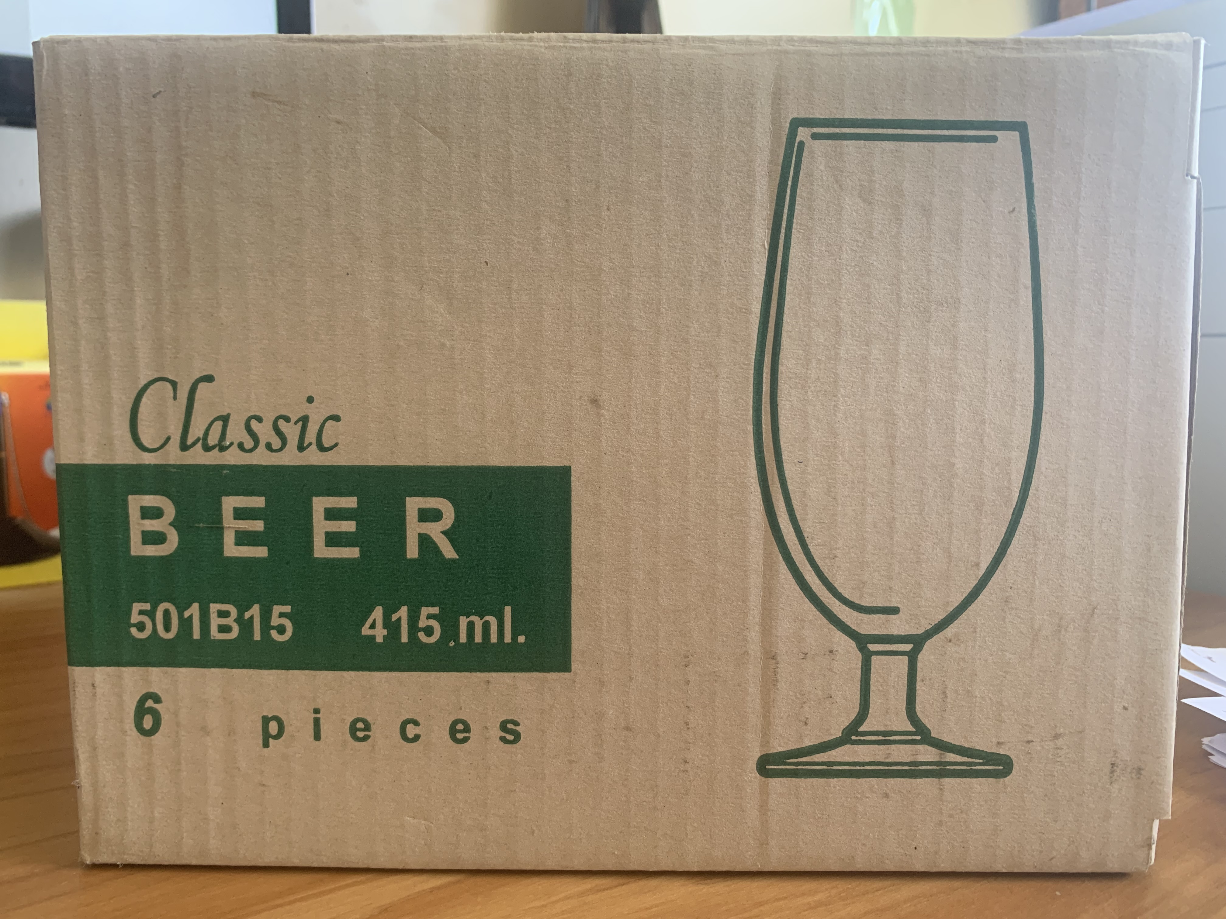 6 Pack Classic Beer Glass 415ml  (501B15) - 
