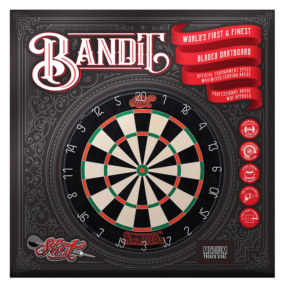 SHOT DARTS BANDIT BRISTLE DARTBOARD 