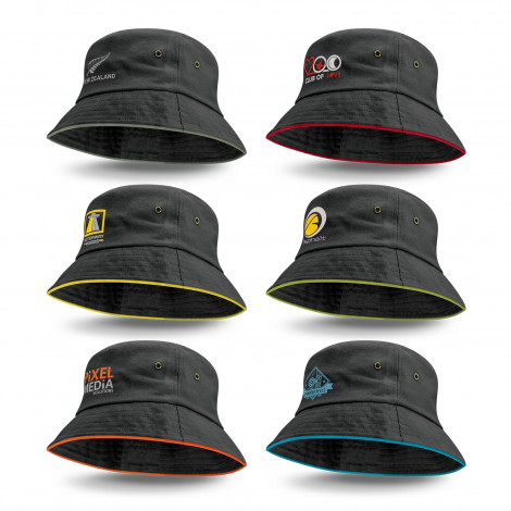 HAT - Bondi Bucket Hat Coloured Trim - Colour range