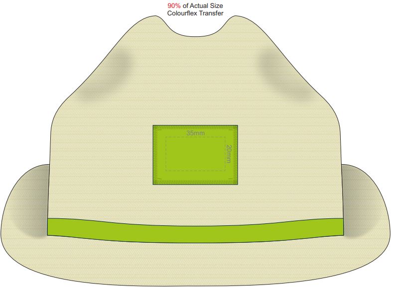 Bruno Fedora Hat - Template showing print position available