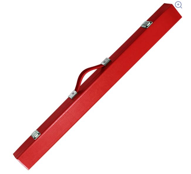 2 PIECE HARD CUE CASE -  Red