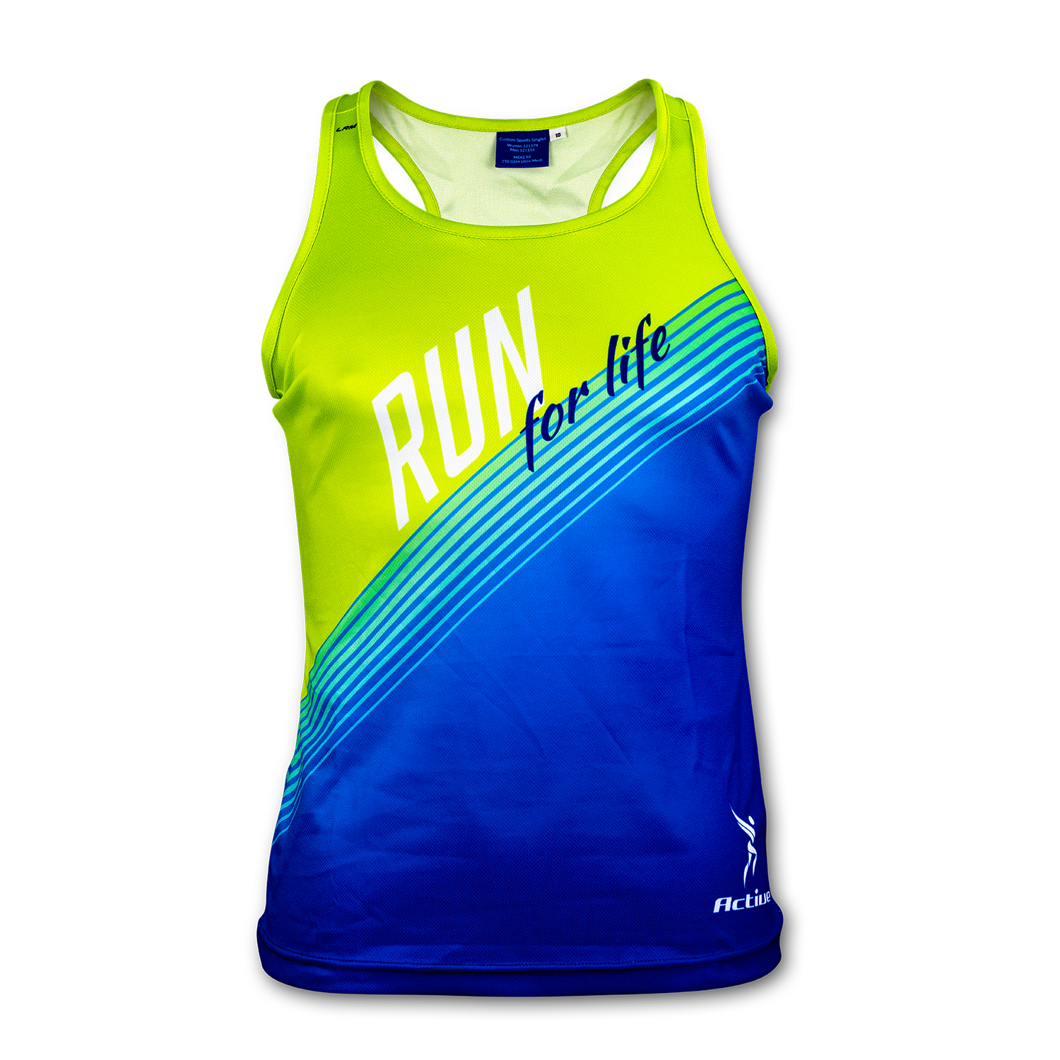 Custom Sports Singlet - Womens - Front of singlet - personalize with your  brand colours and logo!