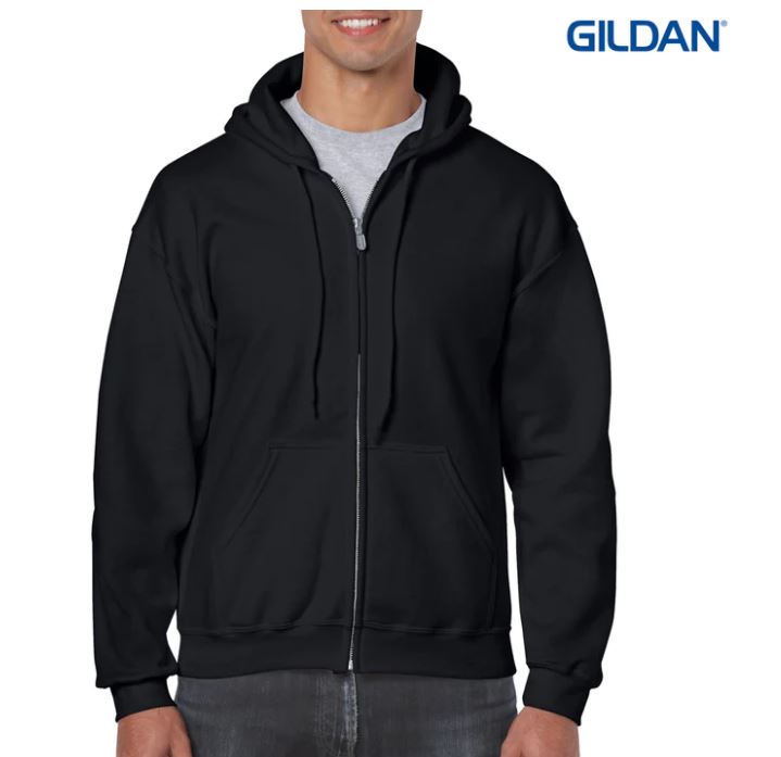 Gildan Heavy Blend Adult Full Zip Hooded Sweatshirt - Black