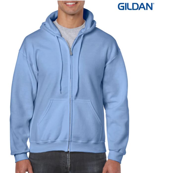 Gildan Heavy Blend Adult Full Zip Hooded Sweatshirt - Carolina Blue