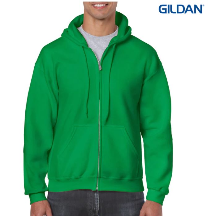Gildan Heavy Blend Adult Full Zip Hooded Sweatshirt - Irish Green