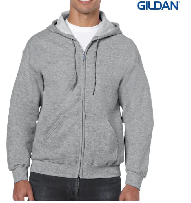 Gildan Heavy Blend Adult Full Zip Hooded Sweatshirt - Sport Grey