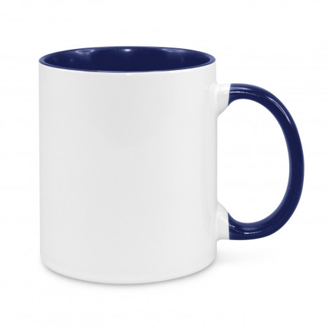 Coffee Cup - Madrid - 2 Tone  - Unprinted Mug - Dark Blue Variant featuring coloured handle and inner cupand 