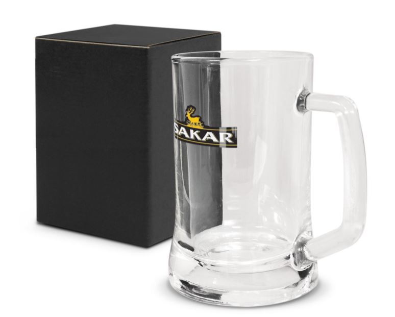 Munich Beer Mug 400ml - Optional Giftbox available (Black or Natural may be supplied)