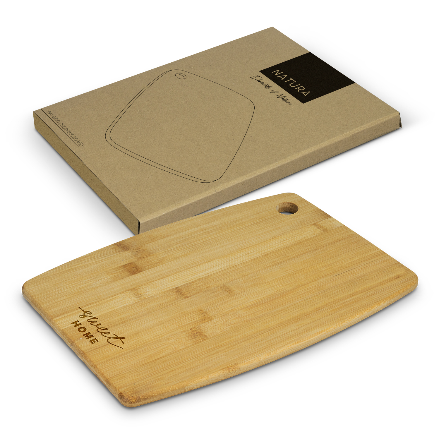 Serving Board NATURA Bamboo Board10 Piece - One colour print 65x30mm OR 50x50mm