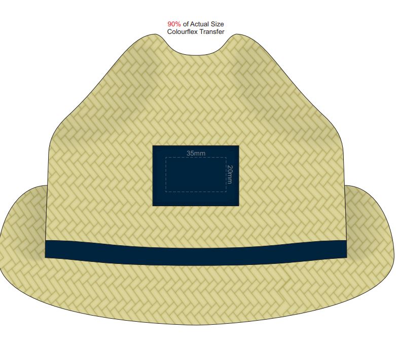 Santiago Fedora Hat - Template showing print position available