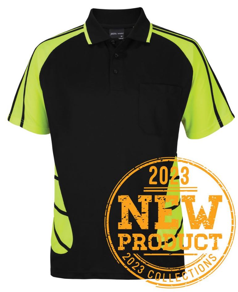 JB's S/S STREET SPIDER POLO 6HSSPSS Street SPIDER Polo - Black/Lime