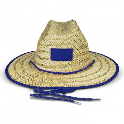 Wide Brim Straw Hat - Royal Blue