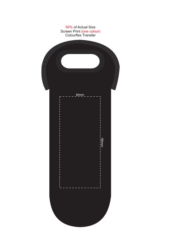 Wine Cooler - Black Neoprene - Print position template